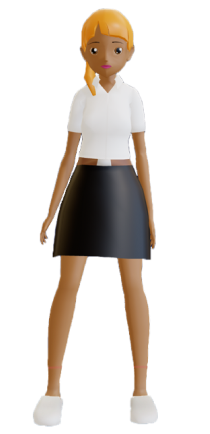 Female student avatar with tan skin tone in Chula uniform
